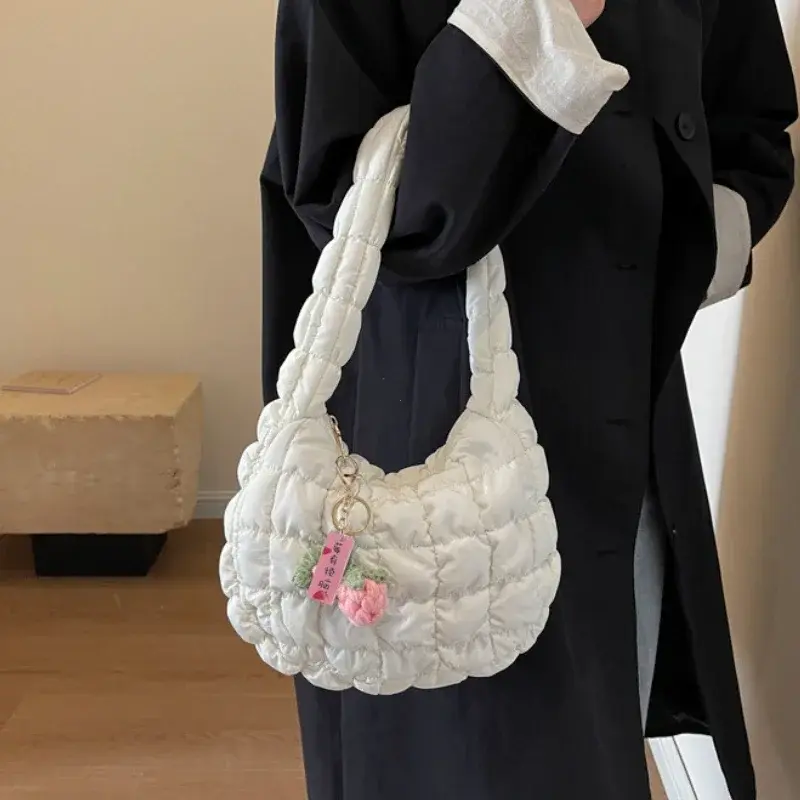 Women's Bag Korean Version Sweet Girly Style Shoulder Bag Fashion Casual Bubble Dumpling Bag Fold Cloud Bags Fashion Exquisite