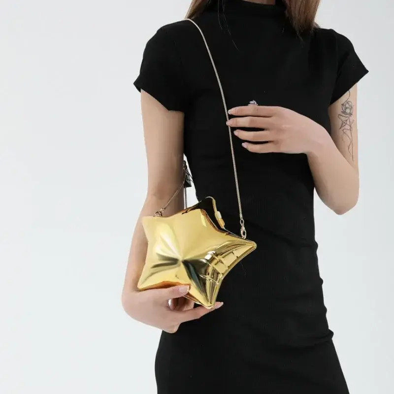 Acrylic Bright Five Pointed Star Zero Wallet 2025 Sweet Cool Spicy Girl Lipstick Party Mini Bag Banquet Niche Candy Colored Bags