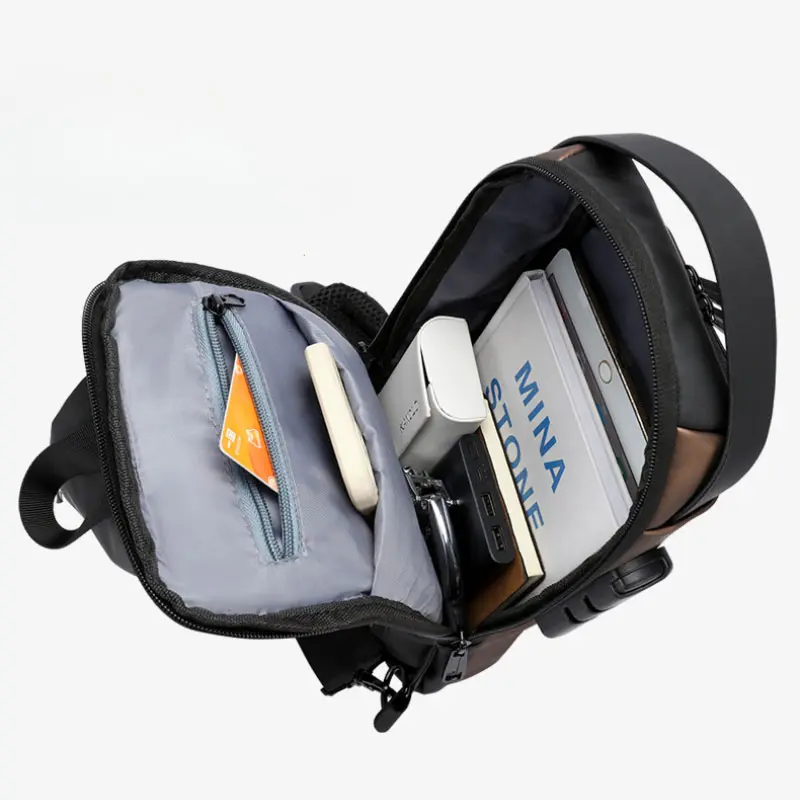 Password Lock Anti-theft USB Men's Bag Men's Chest Bag Casual Sports Travel Backpack Shoulder Crossbody Bag Men Motorcycle Bags