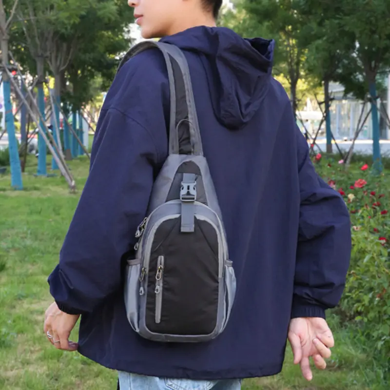 Outdoor Leisure Shoulder Chest Bag, Sports Waterproof Backpack, Suitable for Both Men and Women, Mobile Phone Storage Bag