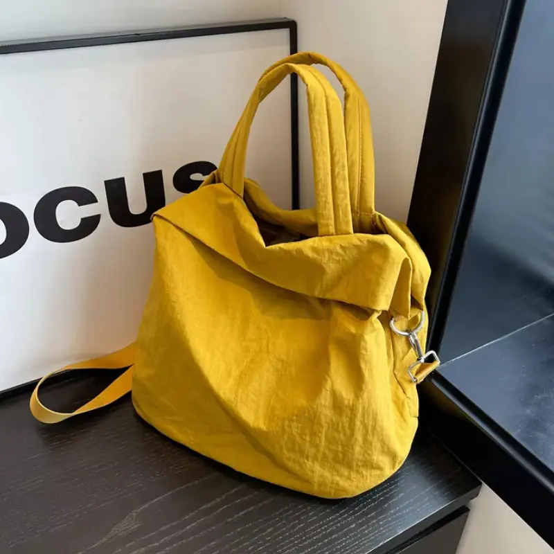 Solid Color Simple Fashionable Leisure All-Match Tote Bag with Large Capacity for School Work and Commute Designer Bags Handbags