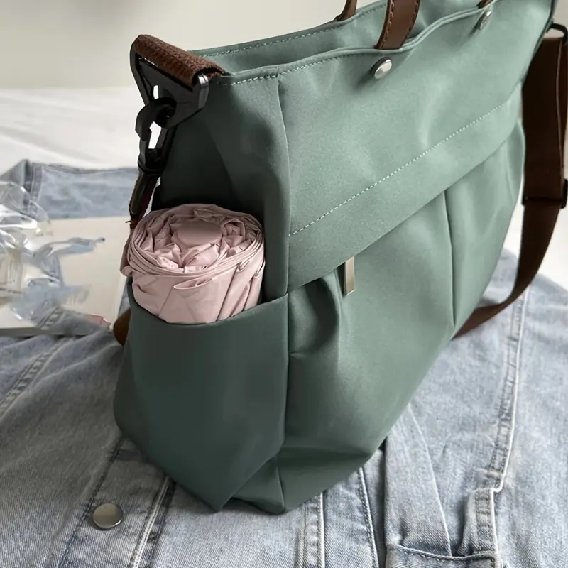Stylish Nylon Handbag Multiple Pocket Large Capacity Women's Tote Bag Lightweight Casual Shoulder Bag Daily Commuter Shopping
