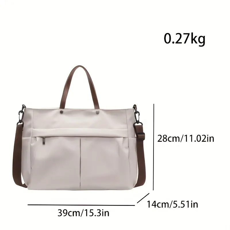 Stylish Nylon Handbag Multiple Pocket Large Capacity Women's Tote Bag Lightweight Casual Shoulder Bag Daily Commuter Shopping