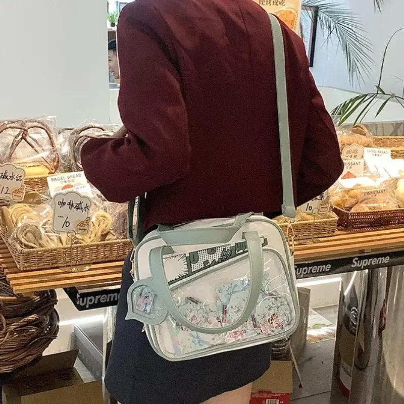 Y2K Japanese Harajuku Ita Bag for Women Cute Shoulder Bag Girls Transparent Itabag Crossbody Bag JK Shoulder Bags Handbags