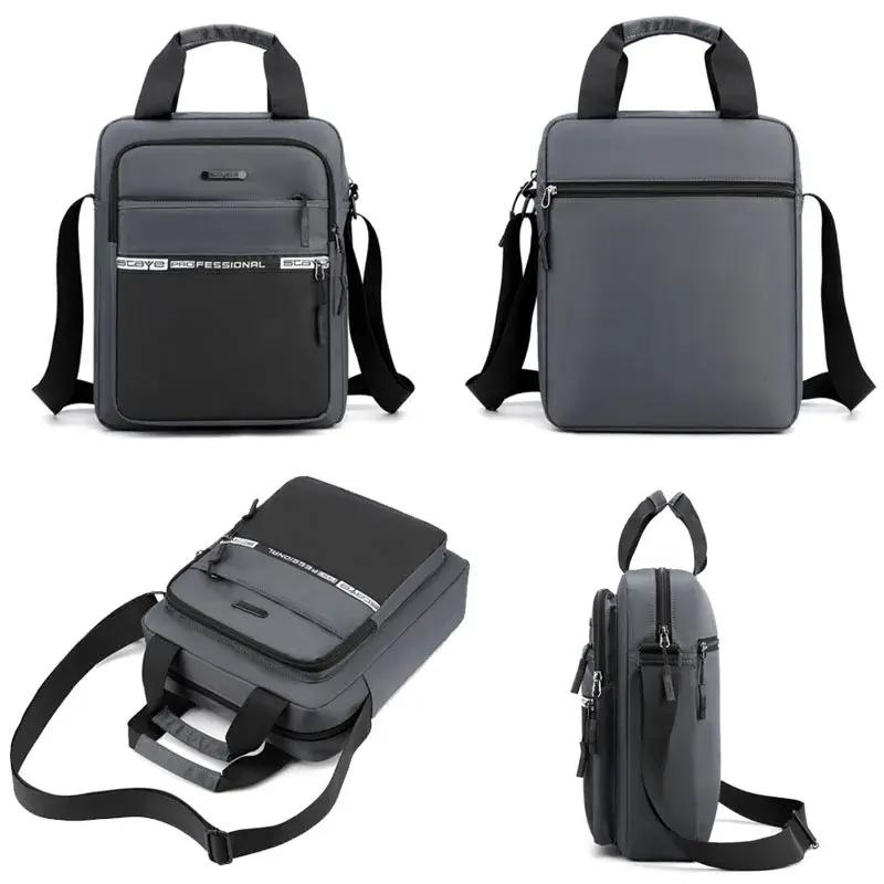 Men's Business Shoulder Bag Fashion Casual Solid Color Large Capacity High Quality Oxford Cloth Waterproof Multifunctional Bag