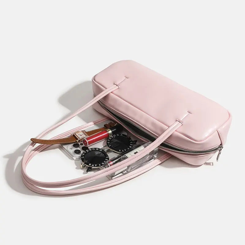 Fashion Solid Large Capacity Shoulder Bags Interior Compartment Soft 2025 High Quality Bags for Women Zipper Pu Women's Handbags