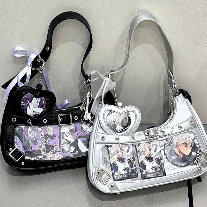 Cute Y2k Womens Shoulder Bag Fashion Elegant Sweet Lolita Jk Ita Bag Transparent Literary Kawaii Exquisite Female Handbag