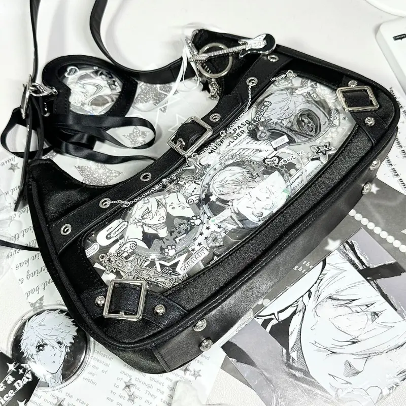 Cute Y2k Womens Shoulder Bag Fashion Elegant Sweet Lolita Jk Ita Bag Transparent Literary Kawaii Exquisite Female Handbag