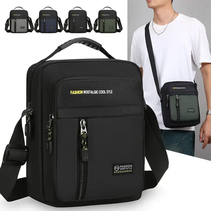 Men's Business Shoulder Bag Fashion Multi-Pockets Lightweight Casual Crossbody Bags High Quality Oxford Men's Outdoor Chest Bag