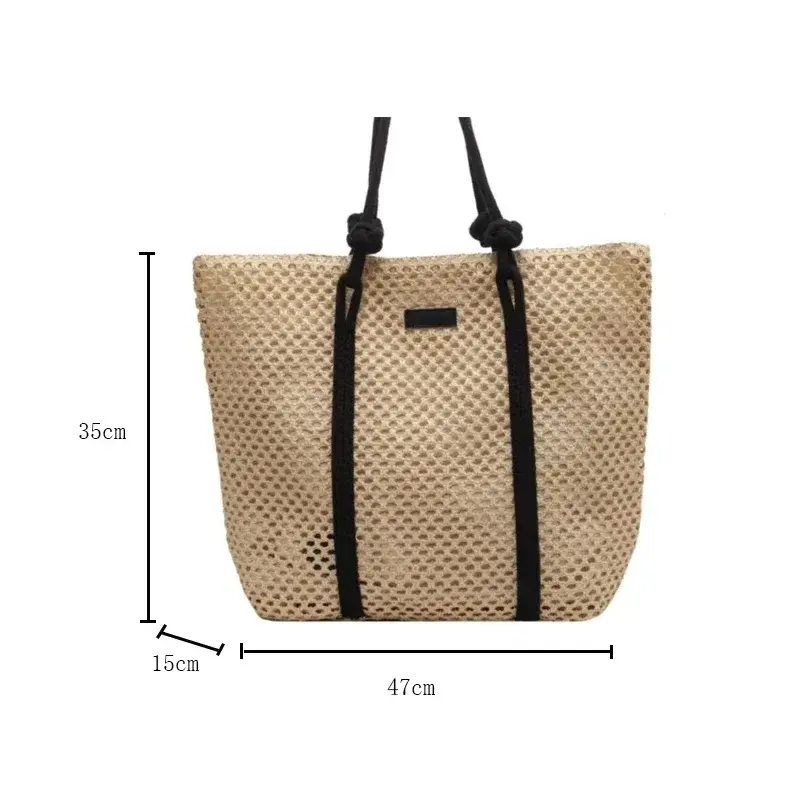Elegant Ladies Straw Beach Bag Women Holiday Woven Handbag Casual Shopper Tote Top-Handle Bags Fashion Underarm Shoulder Bags