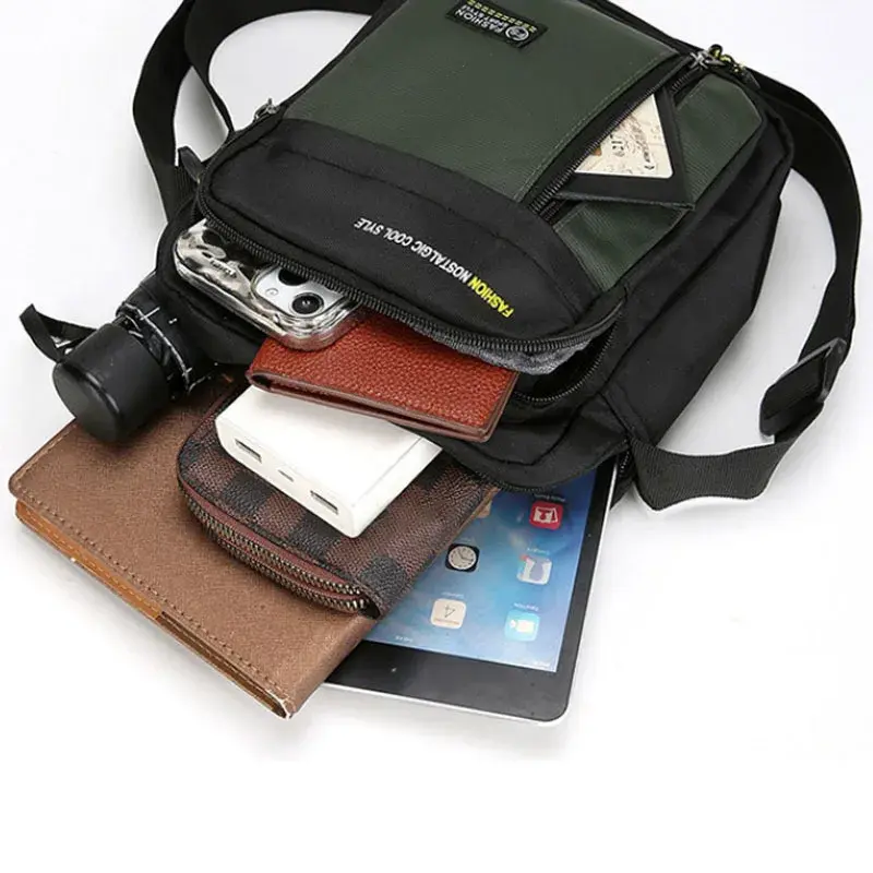 Men's Business Shoulder Bag Fashion Multi-Pockets Lightweight Casual Crossbody Bags High Quality Oxford Men's Outdoor Chest Bag