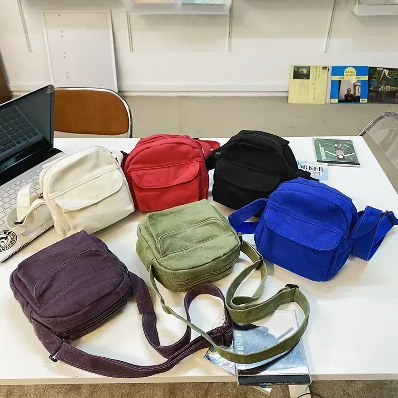 Fashion Small Canvas Crossbody Bags for Women 2025 Mini Shoulder Phone Purse Girl Student Cotton Cloth Mini Female Handbags Flap