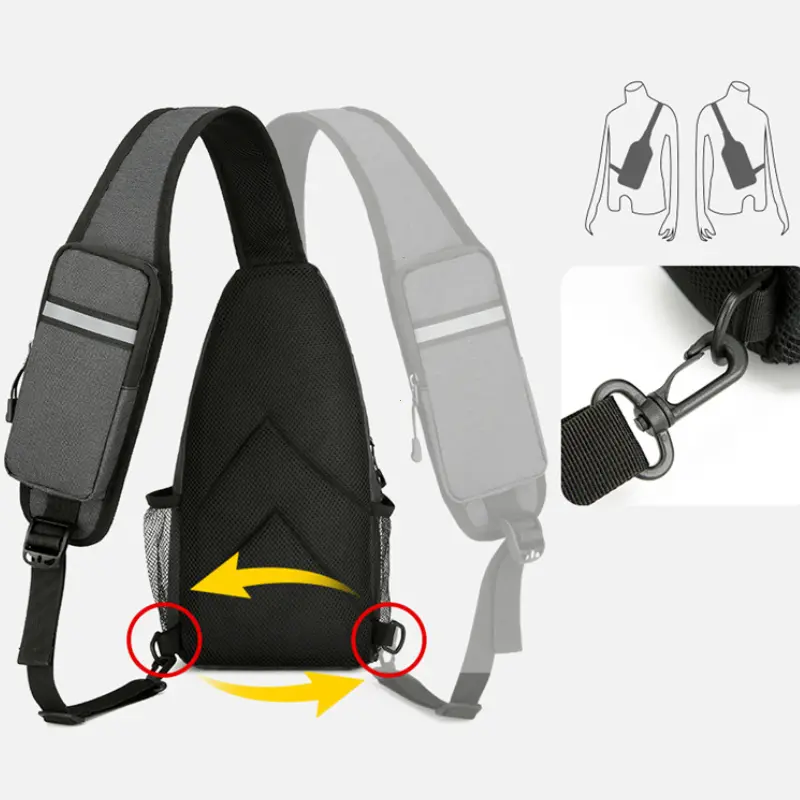 Casual Chest Bag Men's Mobile Phone Crossbody Bag Multifunctional Lightweight Outdoor Sports Shoulder Bag Messenger Bags for Men
