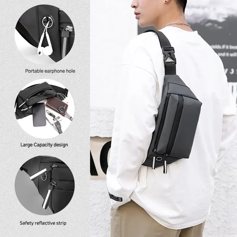Men Waterproof Belt Bag Fashion Chest Pack Male Waterproof Waist Bag Outdoor Sports Fanny Pack Men's Travel Shoulder Bags