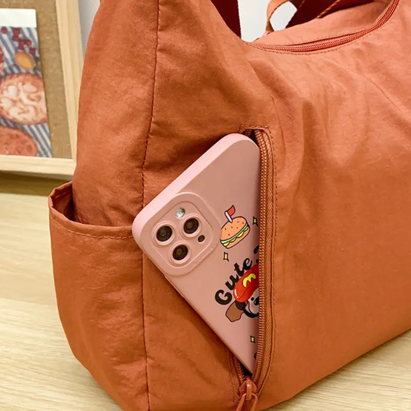 Nylon Messenger Bag Women Crescent Crossbody Bags Multi-Pocket Lightweight Shoulder Bag Travel Tote Handbag Female Shopping Bag