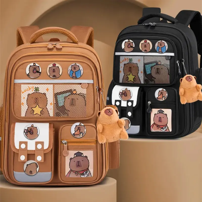 Capybara Children School Bags for Boys Kids Backpack Primary Schoolbag Orthopedic Backpack Waterproof Student Schoolbag Book Bag