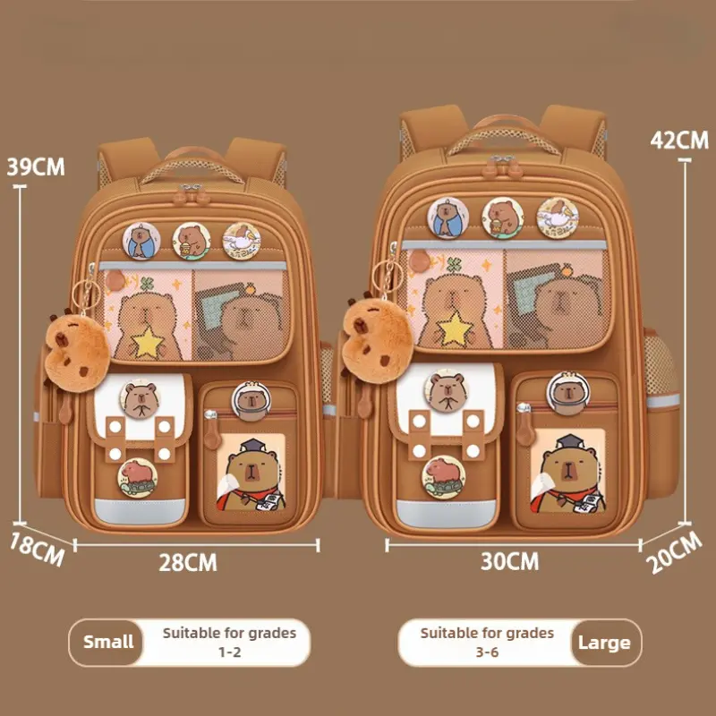 Capybara Children School Bags for Boys Kids Backpack Primary Schoolbag Orthopedic Backpack Waterproof Student Schoolbag Book Bag