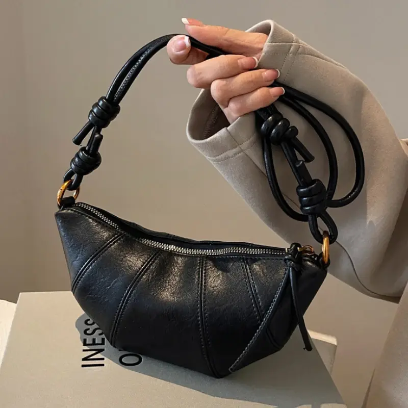 Personalized Croissant Shoulder Bag Vintage PU Leather Dumpling Crossbody Bag Designer Texture Versatile Lady Handbags And Purse