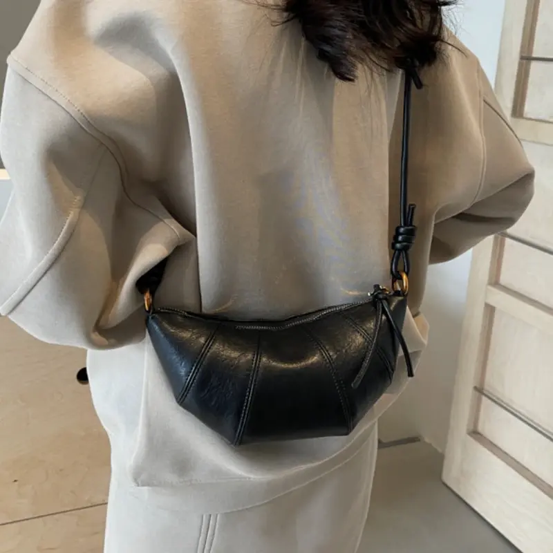 Personalized Croissant Shoulder Bag Vintage PU Leather Dumpling Crossbody Bag Designer Texture Versatile Lady Handbags And Purse