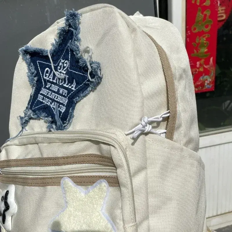 Y2K Korean Kawaii Book Bag Cute Star School Girl Backpack Student Bags Schoolbag Girls Travel Ladies Teenage Backpacks for Women