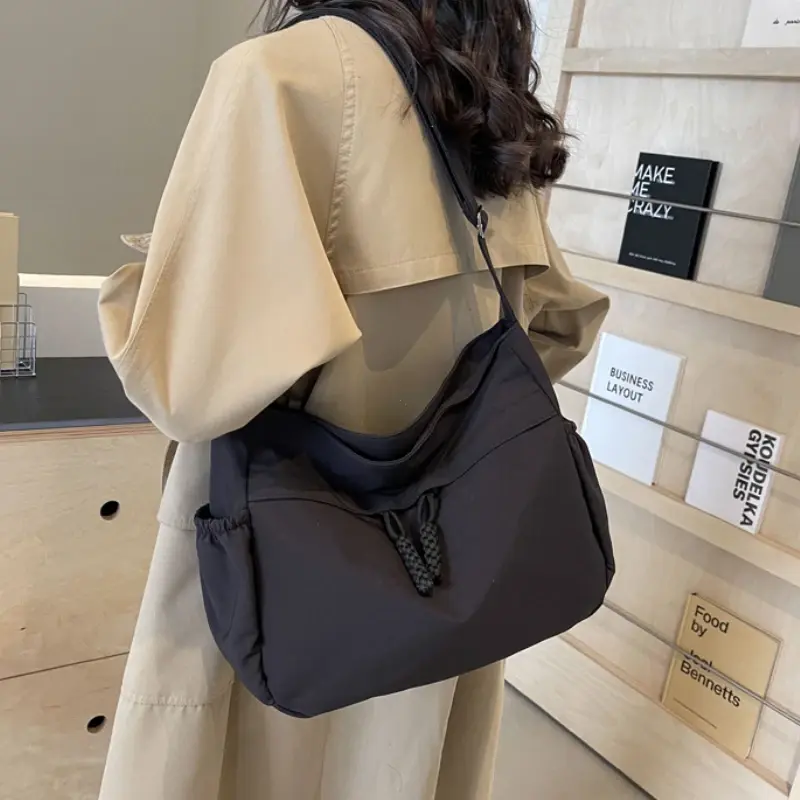 Nylon Hobos Crossbody Bags Solid Casual Zipper Women's Bags 2025 Fashion High Capacity Solid Color Single Shoulder Totes Bag