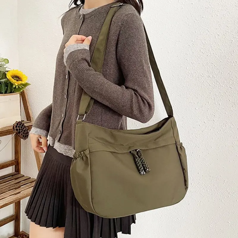 Nylon Hobos Crossbody Bags Solid Casual Zipper Women's Bags 2025 Fashion High Capacity Solid Color Single Shoulder Totes Bag