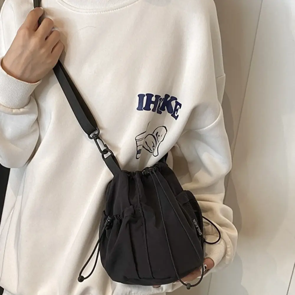 New Large Capacity Drawstring Bucket Bag Shoulder Bag Simple Women Tote Bag Cell Phone Purse Versatile Reusable Crossbody Bags