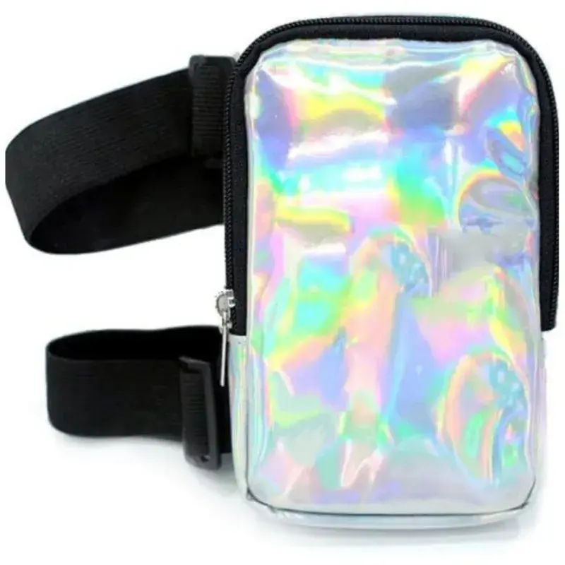 Women's Holographic Thigh Bag Adjustables Straps Waist Pouch For Outdoor Waterproof Running Waist Bag Sports Mobile Phone Holder