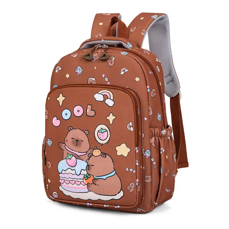 Capybara School Bags for Girls Primary Schoolbag Cartoon School Backpack Set Rucksack Bagpack Kids Cute Children Book Bags