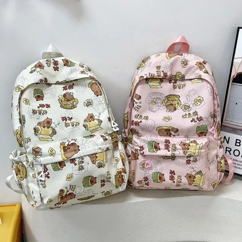 Kawaii Cartoon Capybara Backpack Funny Large Capacity Capybara School Bag Student Laptop Bag School Backpack for College Student