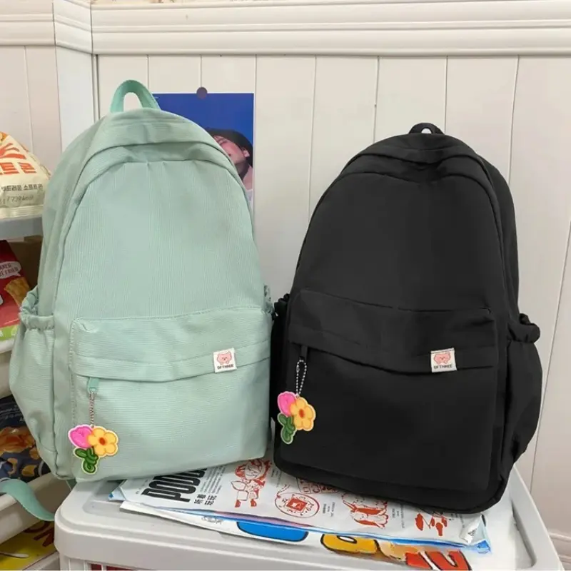 New Waterproof Nylon Women Backpack Female Travel Bag Backpacks Schoolbag for Teenage Girls Solid Color Bookbag Mochila Bookbag