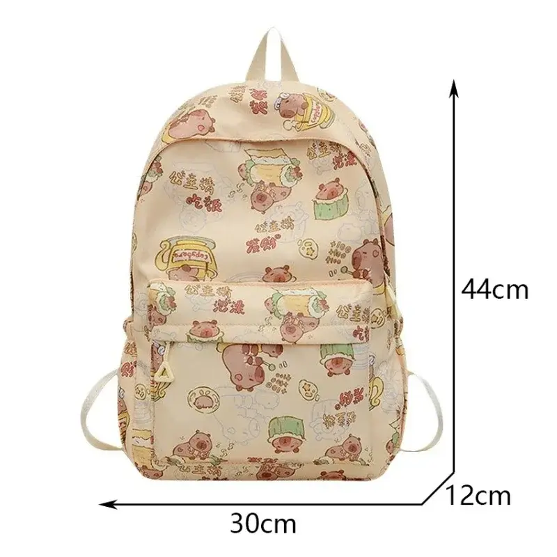 Kawaii Cartoon Capybara Backpack Funny Large Capacity Capybara School Bag Student Laptop Bag School Backpack for College Student