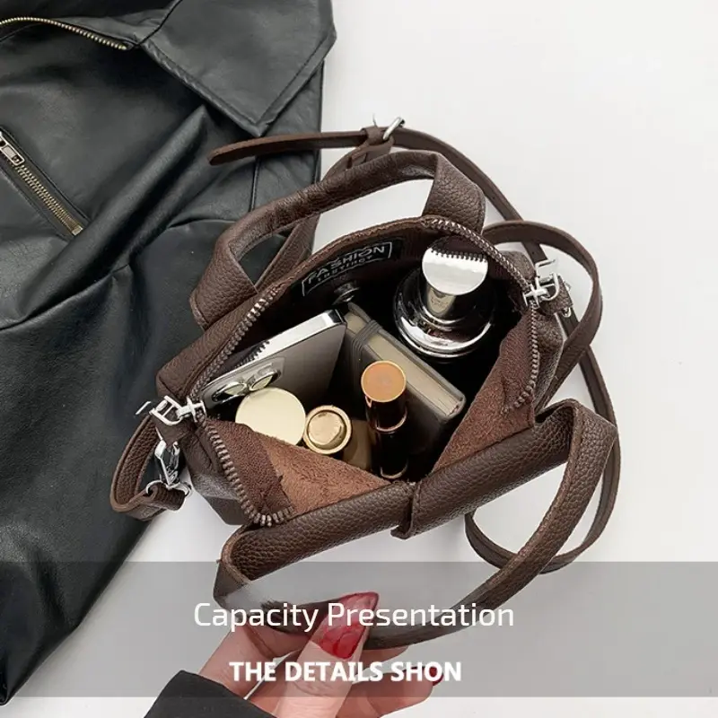 PU Square Compact Shoulder and Crossbody Bags Zipper Unique Design High Quality Hand Bags for Women 2025 Designer Style Bolso