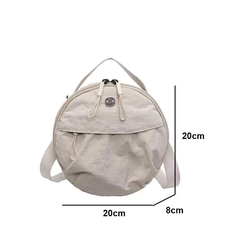 Cute Korean Style Nylon Shoulder Bag Mobile Phone Storage Purse Small Round Bag Handbags Wallet Bags Mini Crossbody Bag Girls