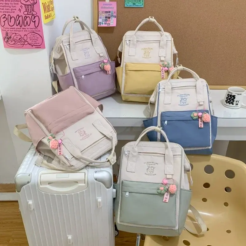 Large-capacity Junior High School Student Schoolbag Color Matching Simple Waterproof Backpack Leisure Travel Storage Bag рюкзак