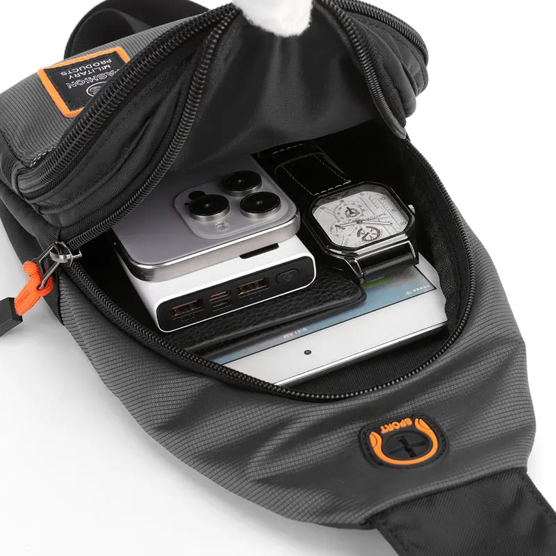 Men Chest Bags Outdoor Leisure Waterproof Shoulder Crossbody Bag Large Space Travel Chest Bag Men Practical Durable Sling Bag