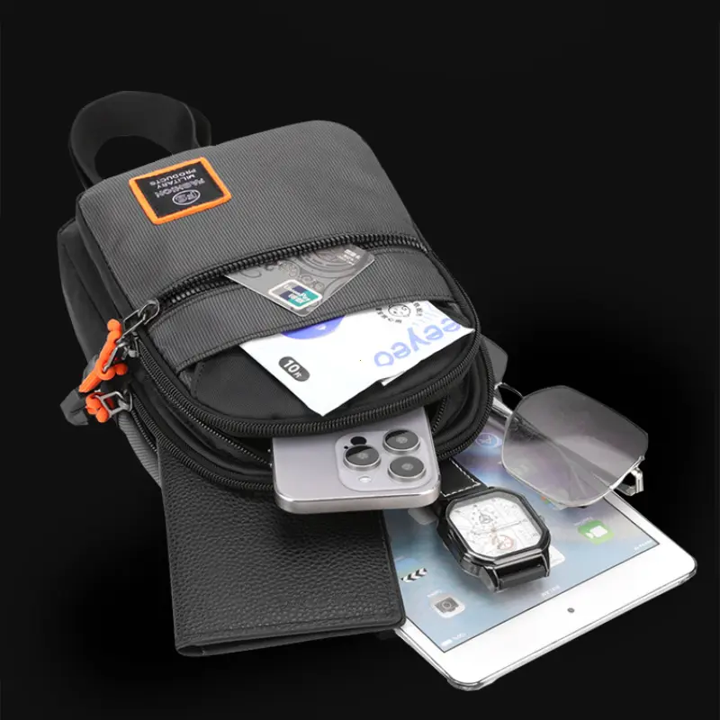 Men Chest Bags Outdoor Leisure Waterproof Shoulder Crossbody Bag Large Space Travel Chest Bag Men Practical Durable Sling Bag