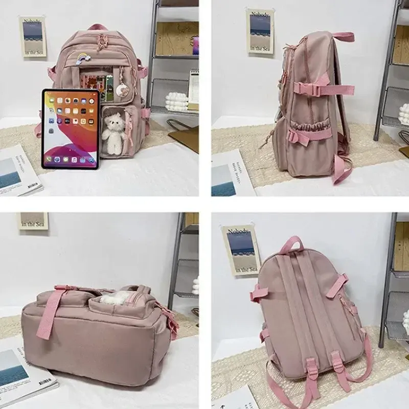 Kawaii Aesthetic Women Backpack School Bag for Teen Girls Japanese Korean Rucksack Student Bookbags Cute School Backpack Mochila
