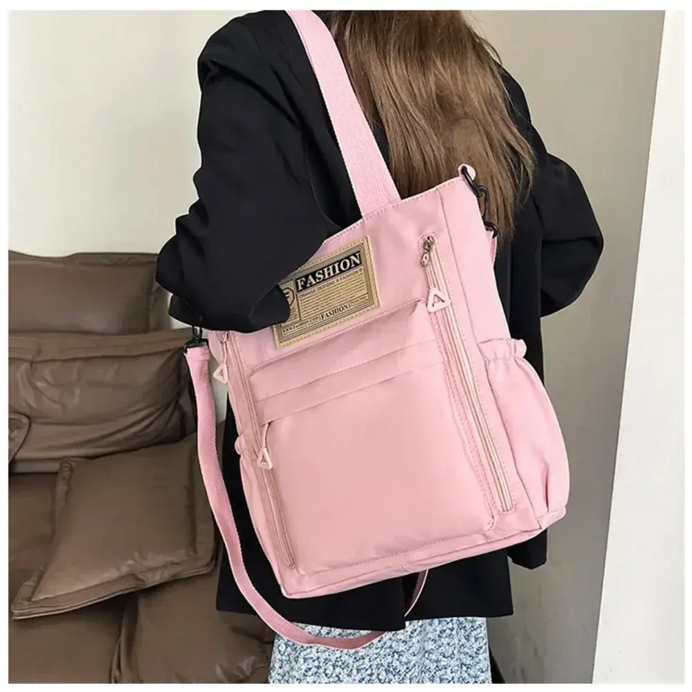 Newest Female Teens Students' Shoulder Bag Korean Style Contrast Color Handbag Stylish Nylon Korean Crossbody Shopping Bags 2025