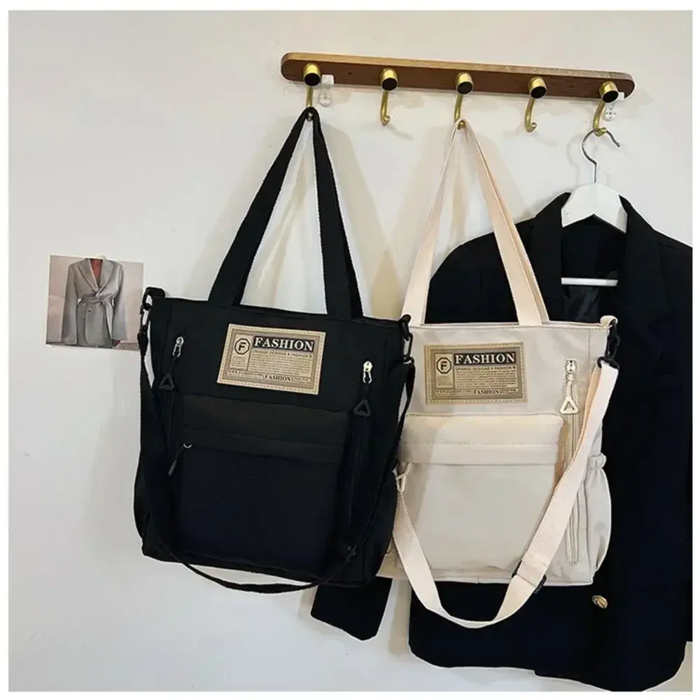Newest Female Teens Students' Shoulder Bag Korean Style Contrast Color Handbag Stylish Nylon Korean Crossbody Shopping Bags 2025