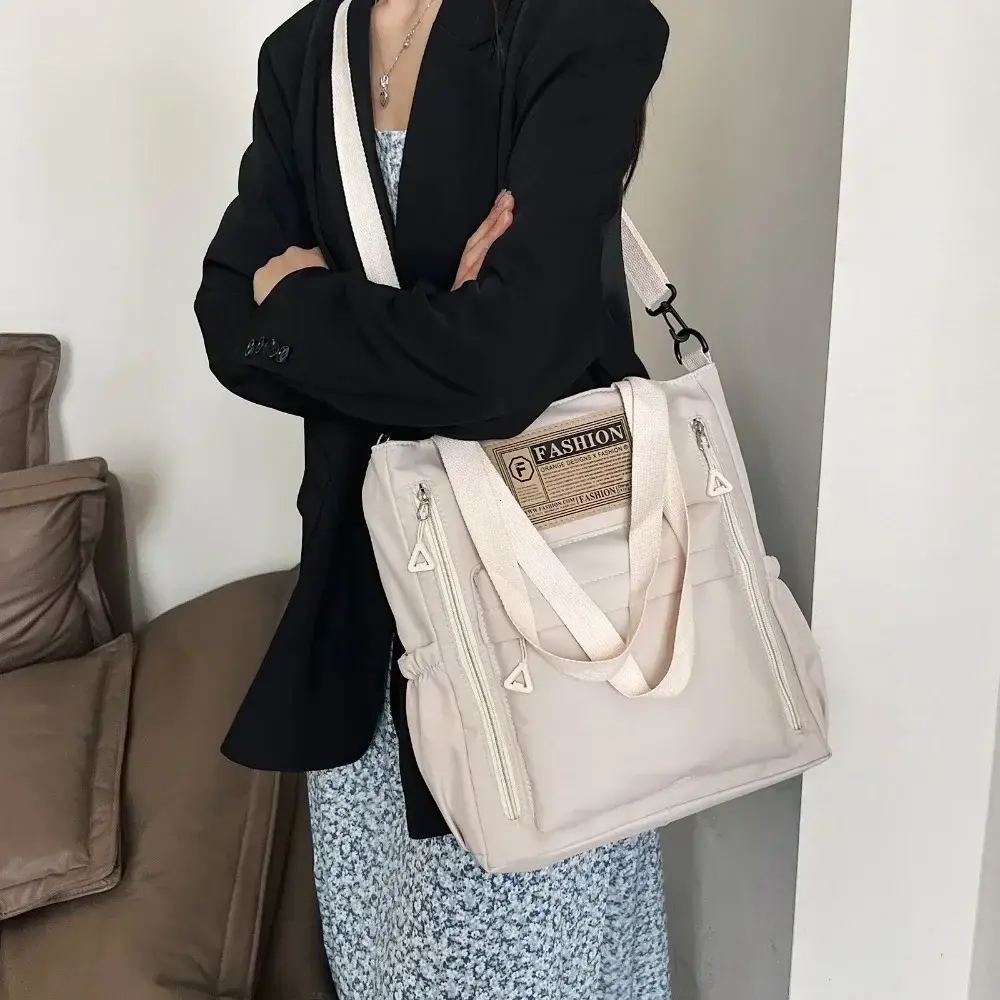 Newest Female Teens Students' Shoulder Bag Korean Style Contrast Color Handbag Stylish Nylon Korean Crossbody Shopping Bags 2025