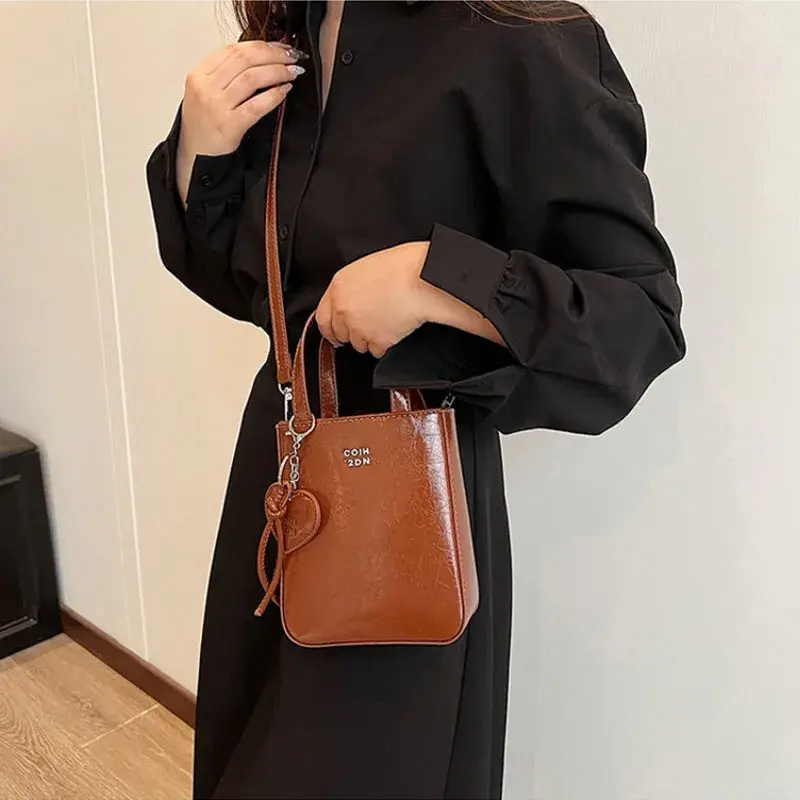 New Trend Korean PU Leather Shoulder Bag Silver Mini Small Square Bag High Quality Purses Women Lady Crossbody Bags Handbag