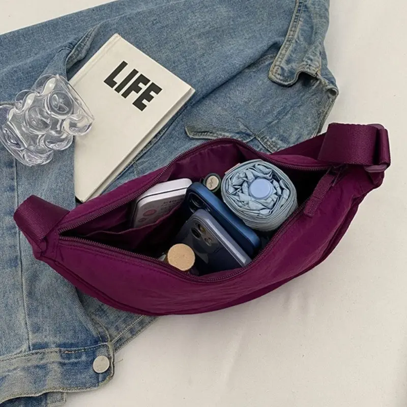 New Color Women's Nylon Shoulder Bag Casual Sports Female Hobos Crossbody Bags Fashion Female Fanny Pack Travel Purse Handbags