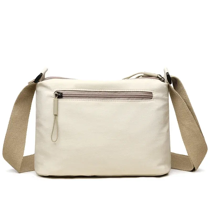 New Lightweight Canvas Shoulder Crossbody Bag for Women 3 Main Pockets High Capacity Women's Handbags Versatile Commuting Bag
