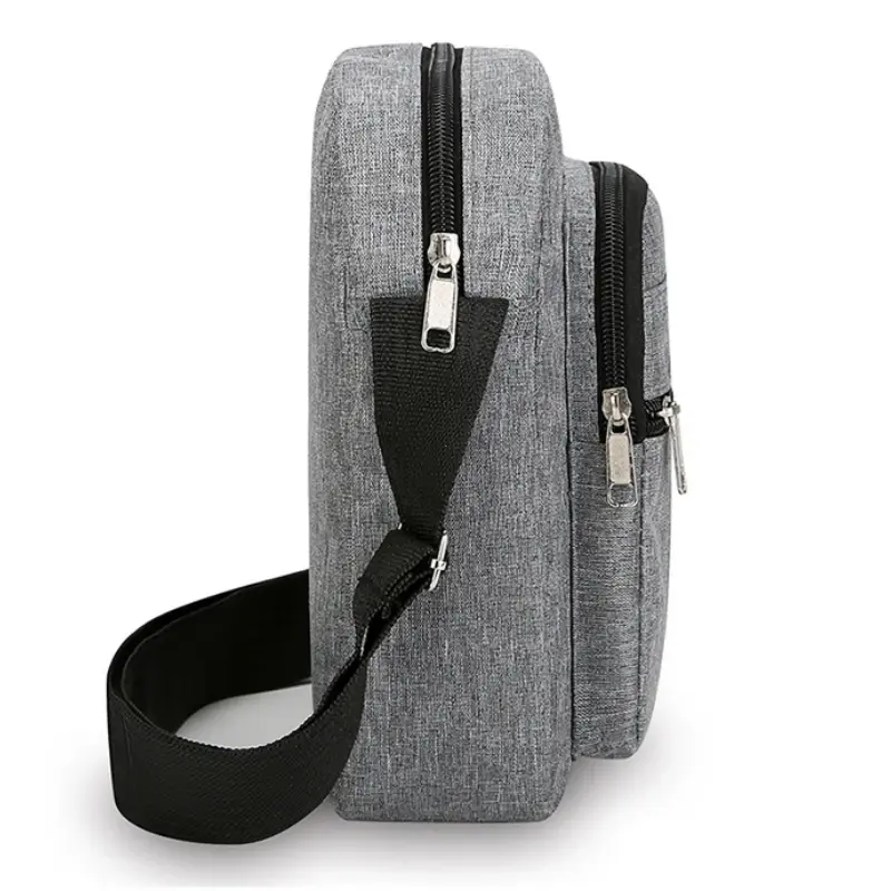 New Men Crossbody Bags Men's Shoulder Bag Boy Messenger Bags Man Handbags for Travel Casual Large Satchel Grey Oxford Bag