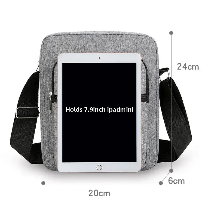 New Men Crossbody Bags Men's Shoulder Bag Boy Messenger Bags Man Handbags for Travel Casual Large Satchel Grey Oxford Bag