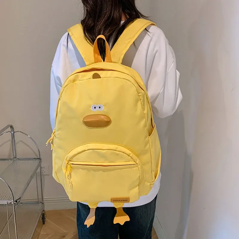 New Cartoon Duck Backpack Designer Cute Travel Bag Female College Student Versatile Korean Edition Girls' School Bag рюкзак