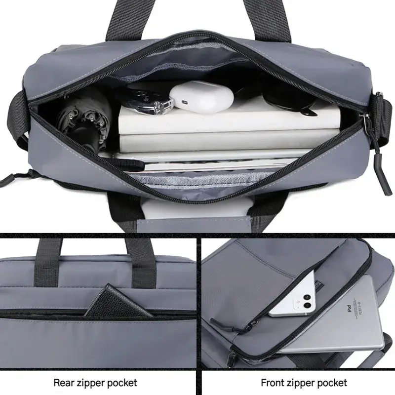 New Men's Large-capacity Horizontal Shoulder Bag Messenger Bag Briefcase Multifunctional Simple A4 Book Handbag Business Bag 가방