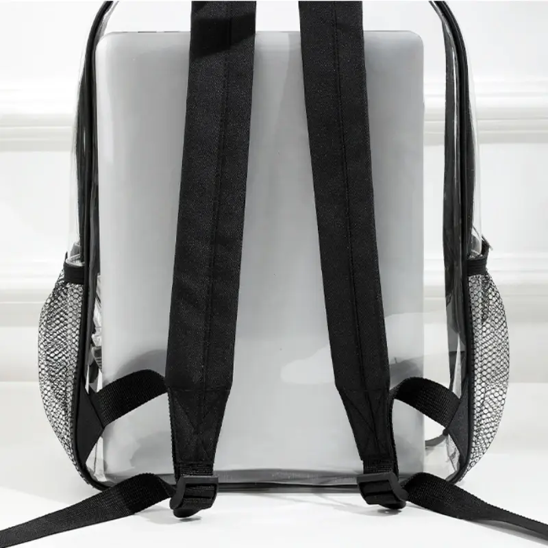 Large Capacity Transparent Backpack Casual Zipper Waterproof Clear Backpack School Bag Visible PVC Backpack Travel Bag for Women