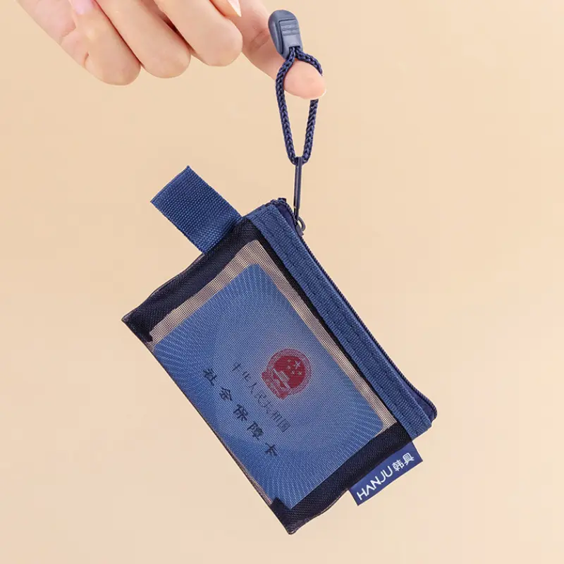 Change Storage Bag Clear Mesh Coin Purse Small Item Bag Coin Money Bags Solid Color Cards Bag Lipstick Cosmetic Bags Wallets